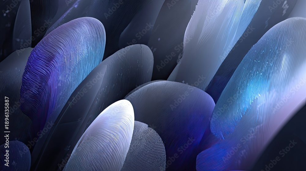 Obraz premium Close-up macro view of abstract blue and purple textures