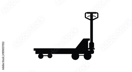 Black silhouette of a pallet jack simple industrial equipment outline silhouette