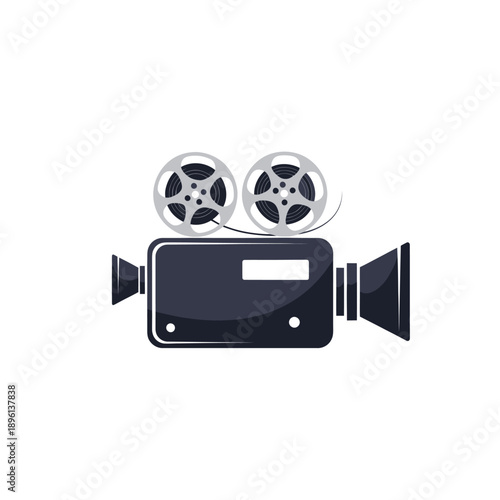 Retro Film Camera Icon - Vintage Movie Projector Symbol