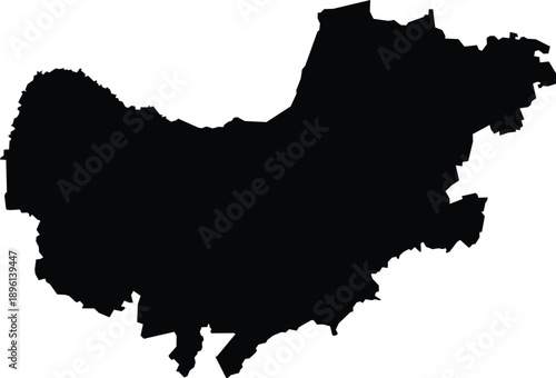 Map of North West Province of South Africa Isolated Silhouette Cut Out Vector