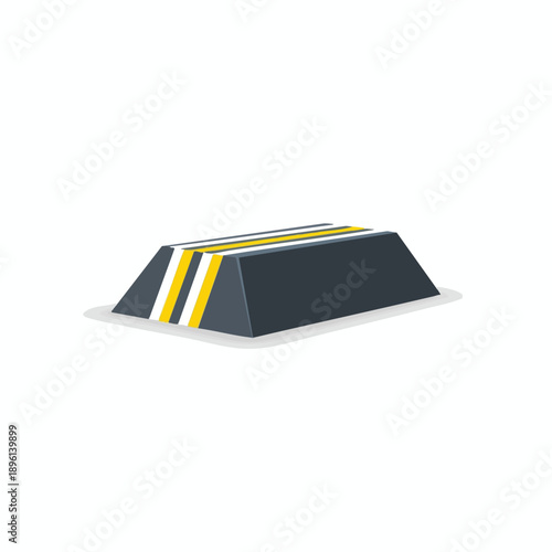 Road barrier with reflective stripes