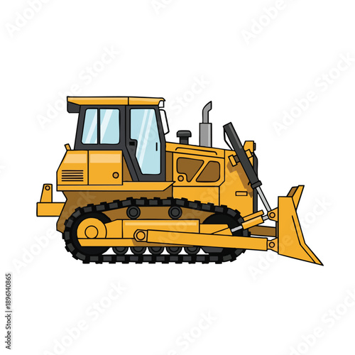 Yellow Bulldozer Illustration