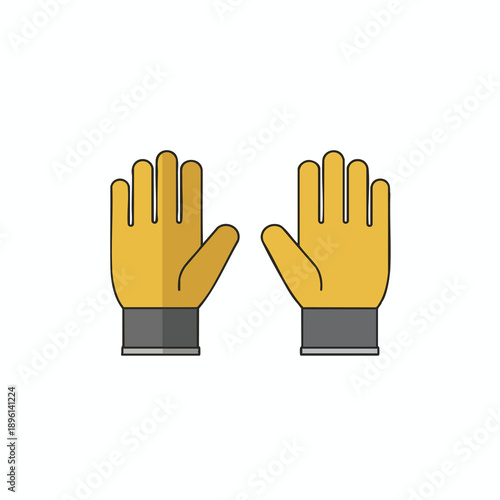 Yellow Work Gloves Illustration