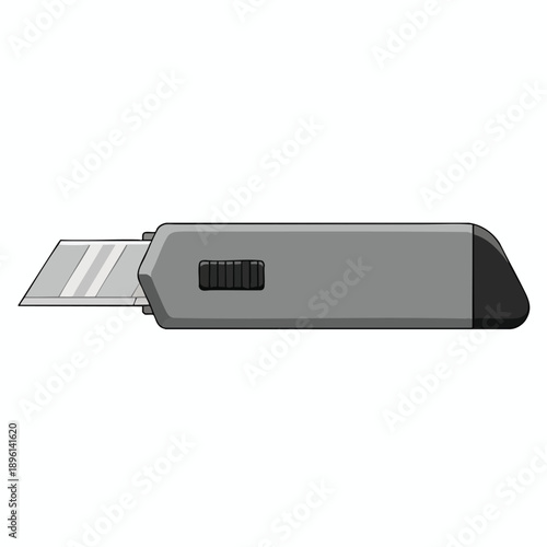 Gray Utility Knife with Retractable Blade