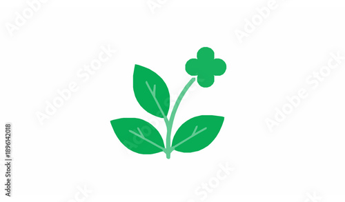 Palm Oil Seed and Leaf Icon Vector Minimal Agricultural Symbol