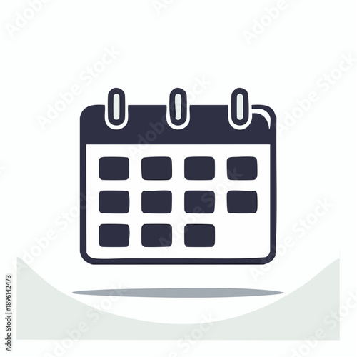 予定管理とスケジュール調整を表すカレンダーアイコン 白背景