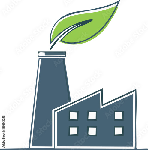 Modern Sustainable Industry Symbol for Net Zero