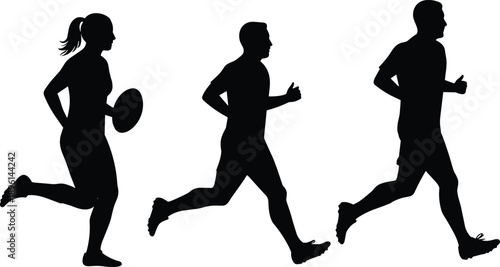 sports, athlete, silhouette, black, white, icon, illustration, vector, design, symbol, running, frisbee, jog, motion, dynamic, posture, outdoor, fitness, lifestyle, health, activity, energy