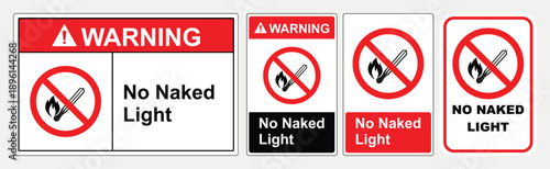 No naked light. safety sign. vector eps10