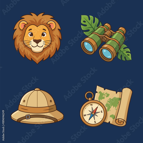 Safari Adventure Elements Collection.