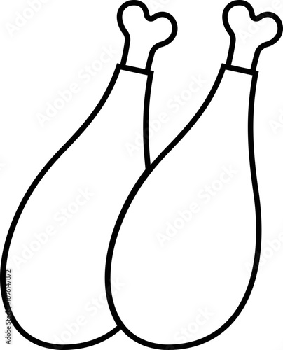 grilled chicken icon of roasted poultry and meat symbol of line vector illustrations, add drumstick, roast, barbecue, food menu design, black icon