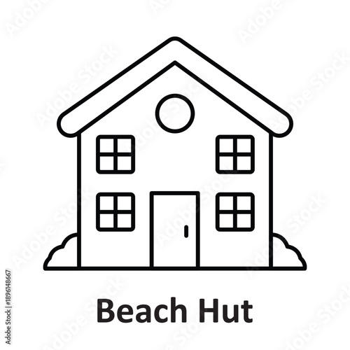 Beach Hut Vector icon which can easily modify or edit