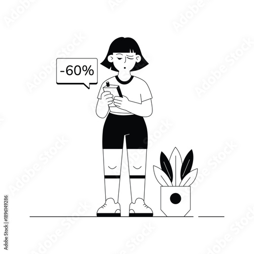 An eye catching glyph illustration of product discount