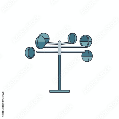 Vector Illustration of a Wind Vane or Anemometer