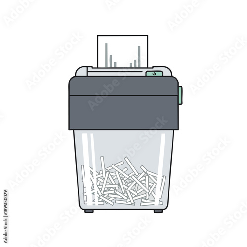 Paper Shredder with Shredded Documents