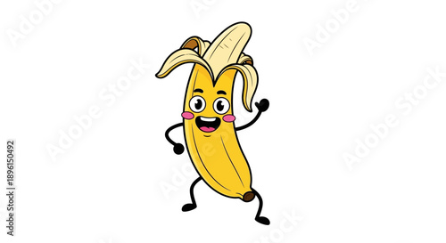 funny cartoon banana character