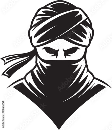 Desert Warrior Ninja Turban Illustration