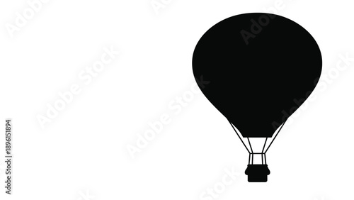 Hot air balloon silhouette flying high in clear sky with basket attached travel adventure