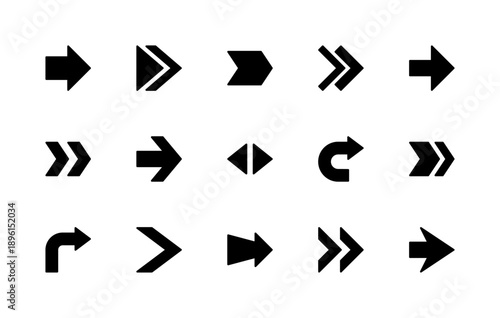 Arrows related vector silhouette icons set. Isolated icon collection such as curved, exchange, transfer, arrow, direction, move, navigation and more.