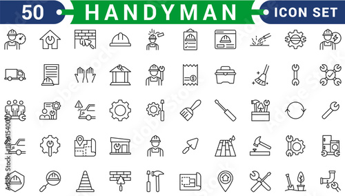 Set of 50 outline icons related to easter. Linear icon collection. Editable stroke. Vector illustration