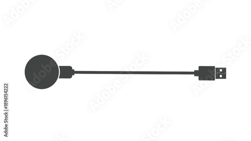 Black wireless bluetooth usb adapter with cable and connector on white background technology accessory