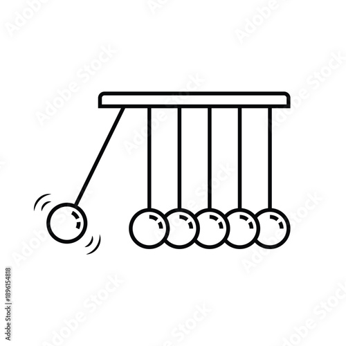 Newton Cradle Icon Vector Design.