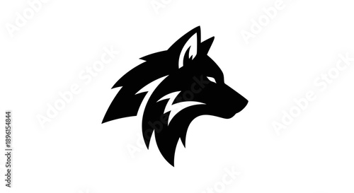 Black wolf head logo silhouette