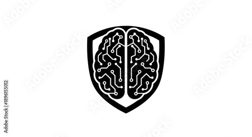 Brain circuit board shield logo