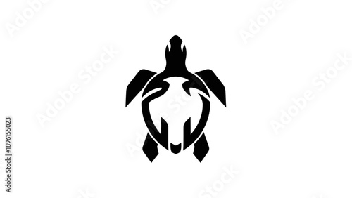 Black stylized turtle silhouette