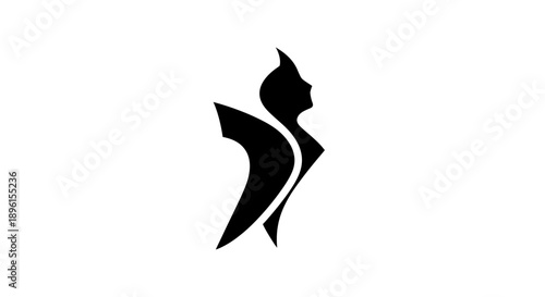 Abstract silhouette of a woman's profile with flowing lines