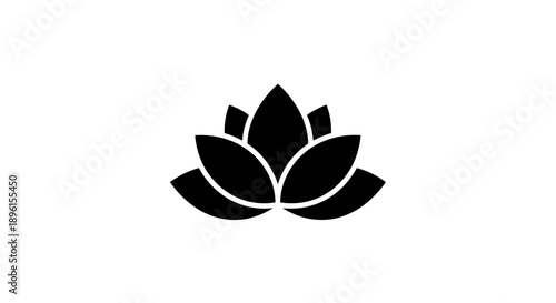 Black lotus flower vector logo