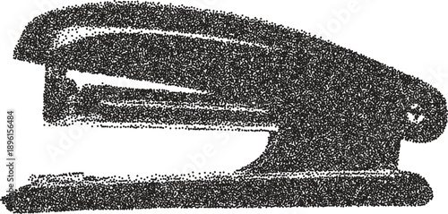Staple retro y2k stipple design paper halftone brutalist urban vector png with clear background, fastener 2000s photocopy grunge tattoo gen z effect