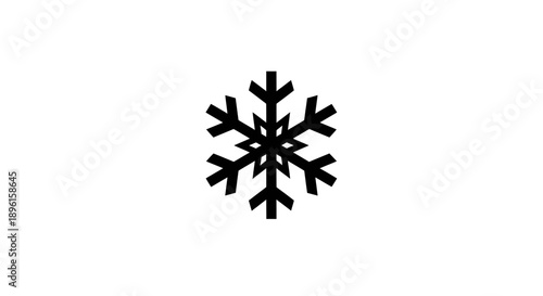 Black snowflake icon on white background