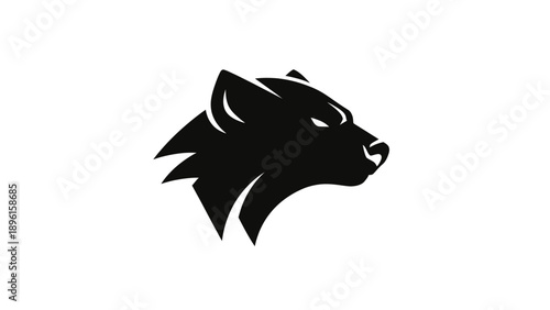 Black wolf head logo illustration
