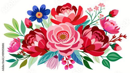 Vibrant floral celebration with cheerful garden Vibrant autumn floral bouquet with warm earthy tones Vector



