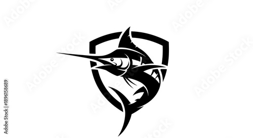 Marlin Fish Emblem Vector Art