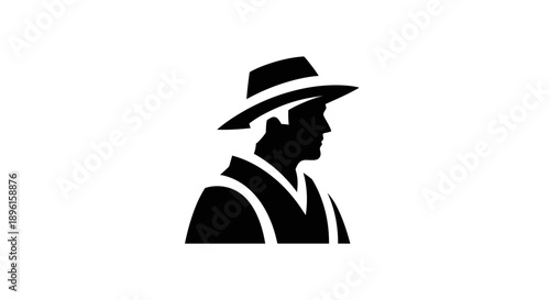 Man in Hat Silhouette