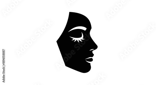 Stylized profile of a woman's face with closed eyes