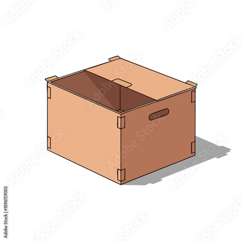 Empty Cardboard Box Illustration