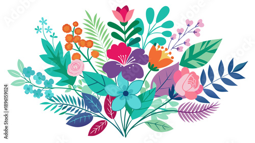 Vibrant floral celebration with cheerful garden Vibrant autumn floral bouquet with warm earthy tones Vector



