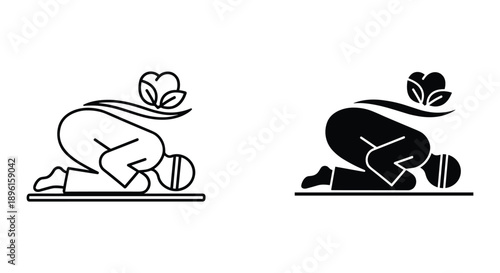 Cricketer in Action Kneeling on Ground with Cricket Ball and Leaf