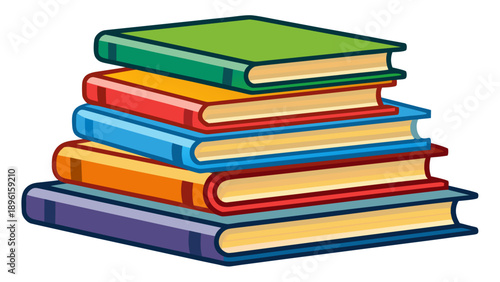 Colorful stack of books representing knowledge and learning Vector
