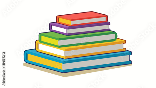 Colorful stack of books representing knowledge and learning Vector
