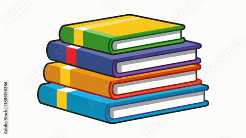 Colorful stack of books representing knowledge and learning Vector
