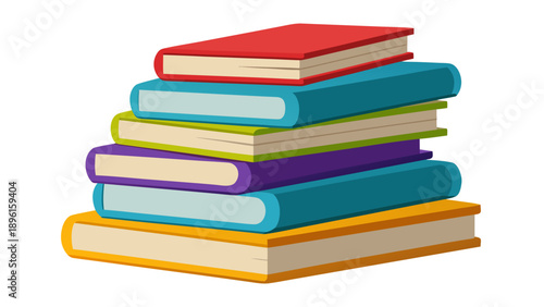 Colorful stack of books representing knowledge and learning Vector
