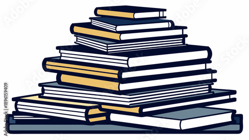 Colorful stack of books representing knowledge and learning Vector
