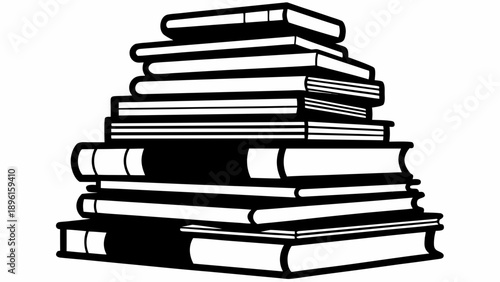 Colorful stack of books representing knowledge and learning Vector
