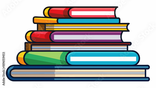 Colorful stack of books representing knowledge and learning Vector

