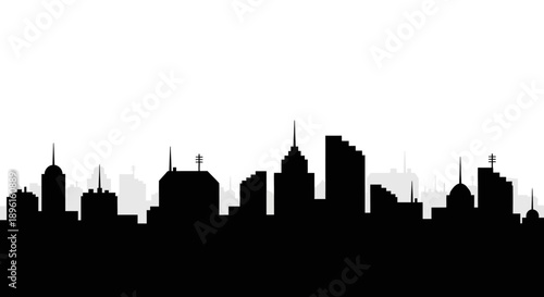Modern city skyline with sleek skyscrapers and urban landscape