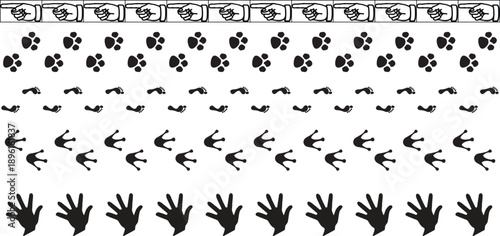 Set of Decorative Vintage Style Black Calligraphic Dividers and Ornate Floral Flourishes for Elegant Page Decoration